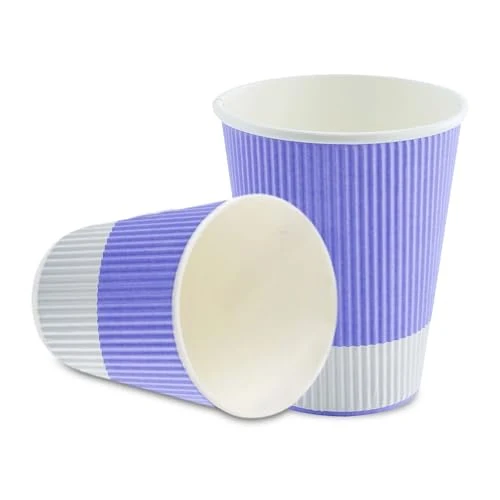 Organic 12 oz Purple Paper Light Coffee Cup 500 Count Smooth