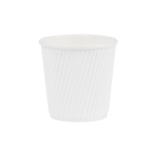 Safe Ripple Wall Coffee Cups 500 Count 4 Ounce Insulated White Paper Cups Professional