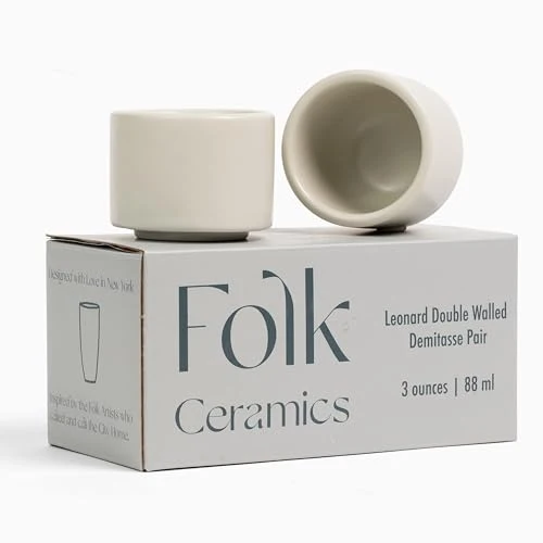 Crafted Leonard Ceramic Espresso Cups 2 Count Detailed