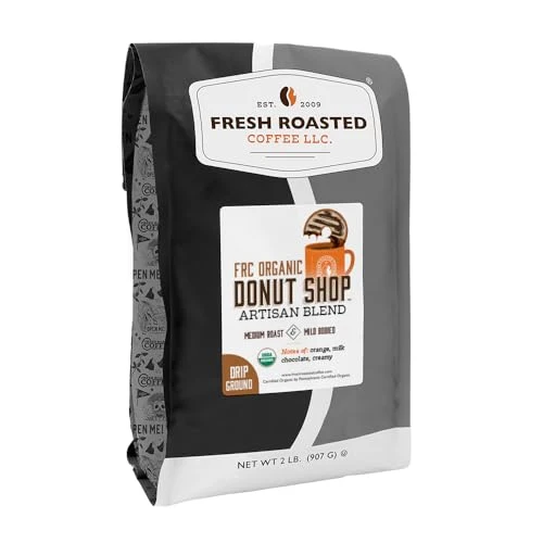 Modern Organic Donut Shop Drip Ground Coffee 32 Ounce Crafted