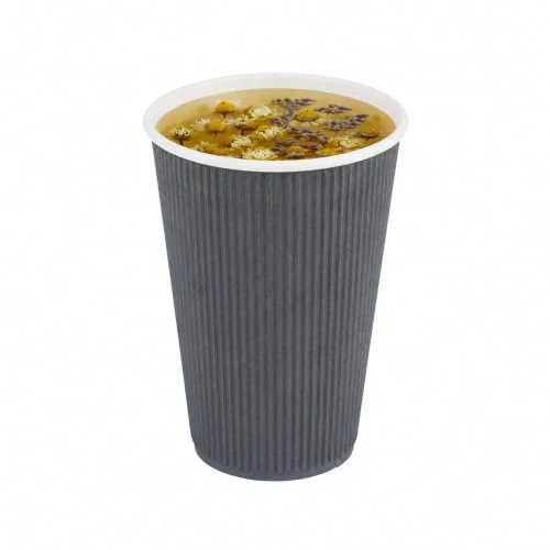 Selected Ripple Wall Coffee Cups 500 Count 16 Ounce Insulated Gray Paper Cups Dependable