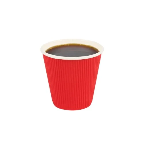 Elite Ripple Wall Coffee Cups 500 Count 8 Ounce Insulated Red Paper Cups Outstanding