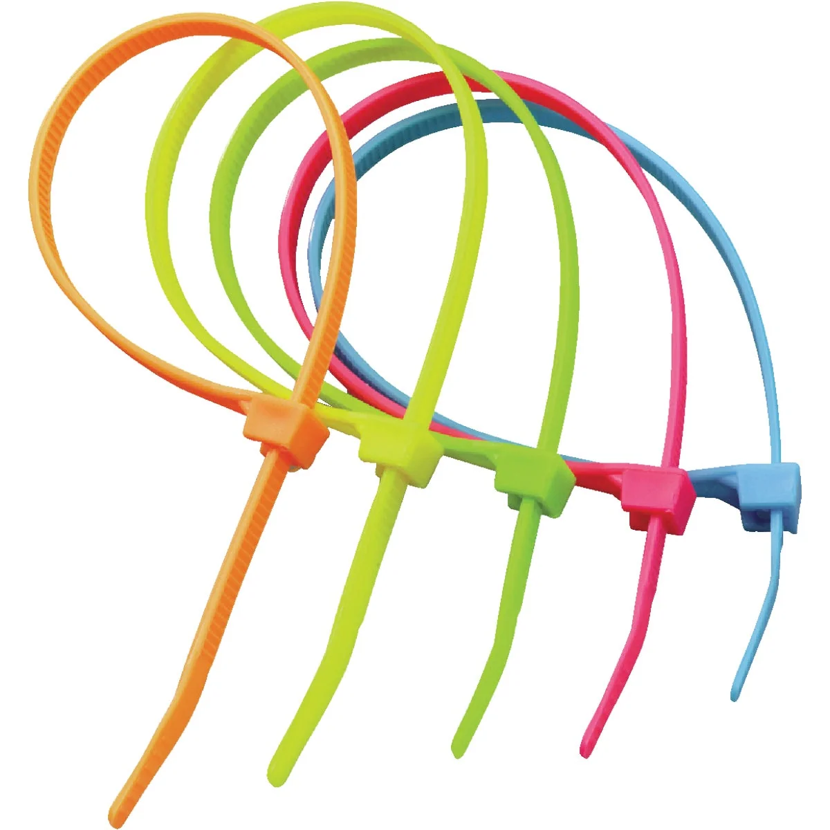 Long-Lasting Gardner Bender DoubleLock 8 In. x 0.17 In. Neon Colors Nylon Cable Tie 100-Pack Authentic