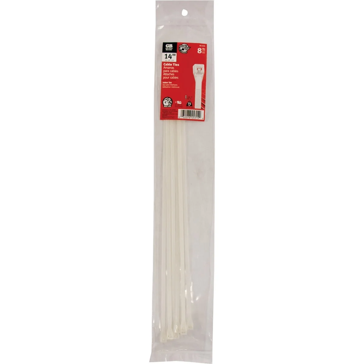 Organic Gardner Bender DoubleLock 14 In. x 0.17 In. Natural Color Nylon Cable Tie 8-Pack Responsible