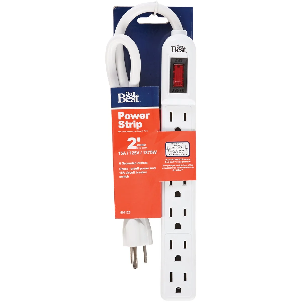 Trusted Do it 6-Outlet White Power Strip with 2 Ft. Cord Artisan