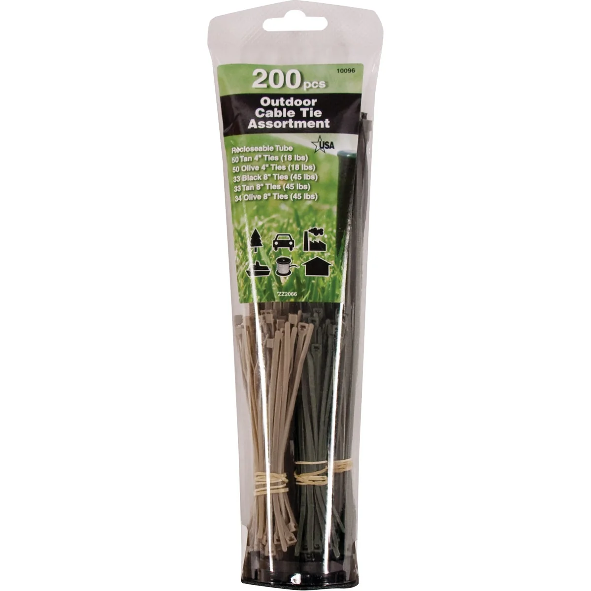 Luxury Gardner Bender Outdoor Self-Locking Nylon Tan Olive Black Cable Tie Assortment 200-Piece Secure