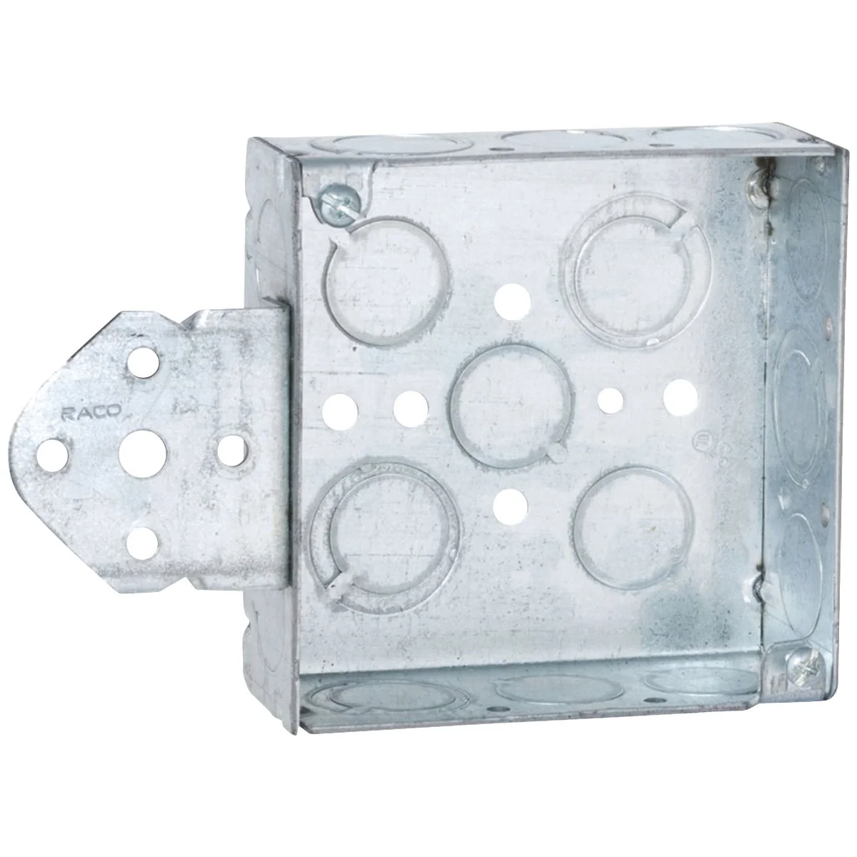 Eco-Friendly Raco B Bracket Mount 4 In. x 4 In. Square Box with Off-Center Knockouts Fast