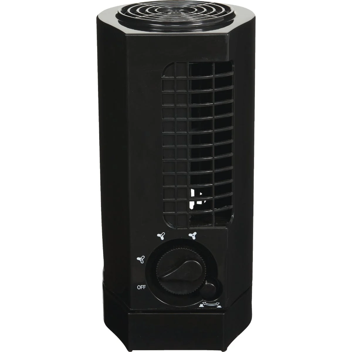 Green Comfort 12 In. 2-Speed Black Mini Tower Table Fan Pure