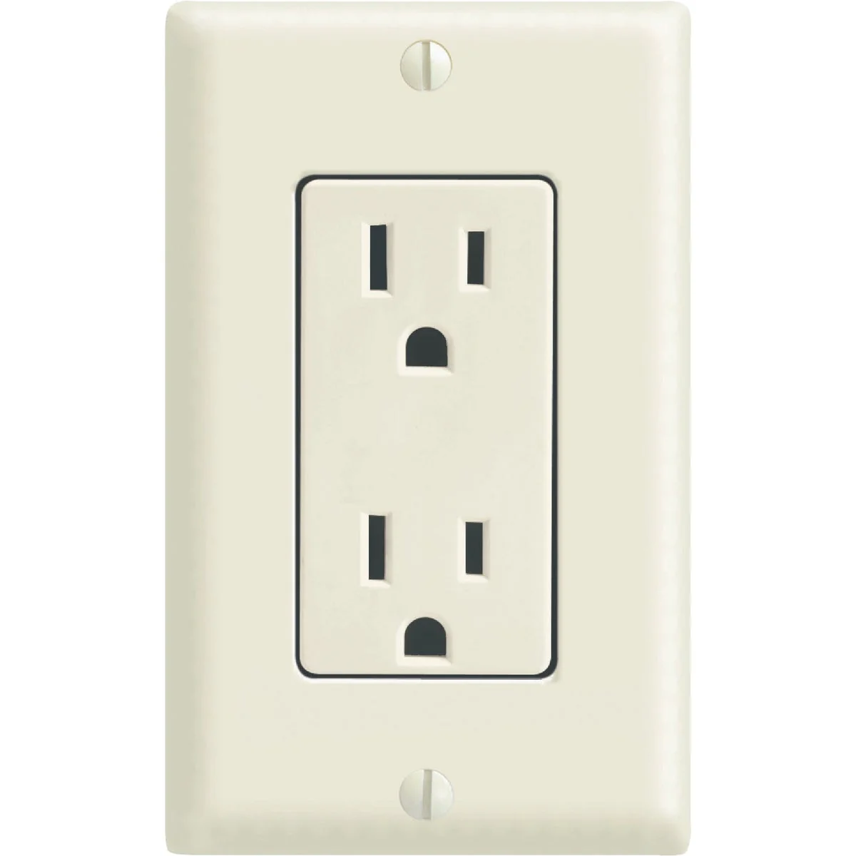 Stylish Leviton Decora 15A Light Almond Residential Grade 5-15R Duplex Outlet with Wall Plate Classic