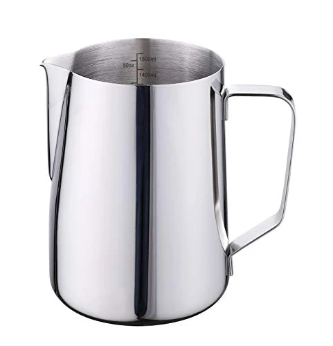 Smart 50oz Milk Frothing Pitcher Stainless Steel Cup Double Measurement Scales for Latte Art Casual