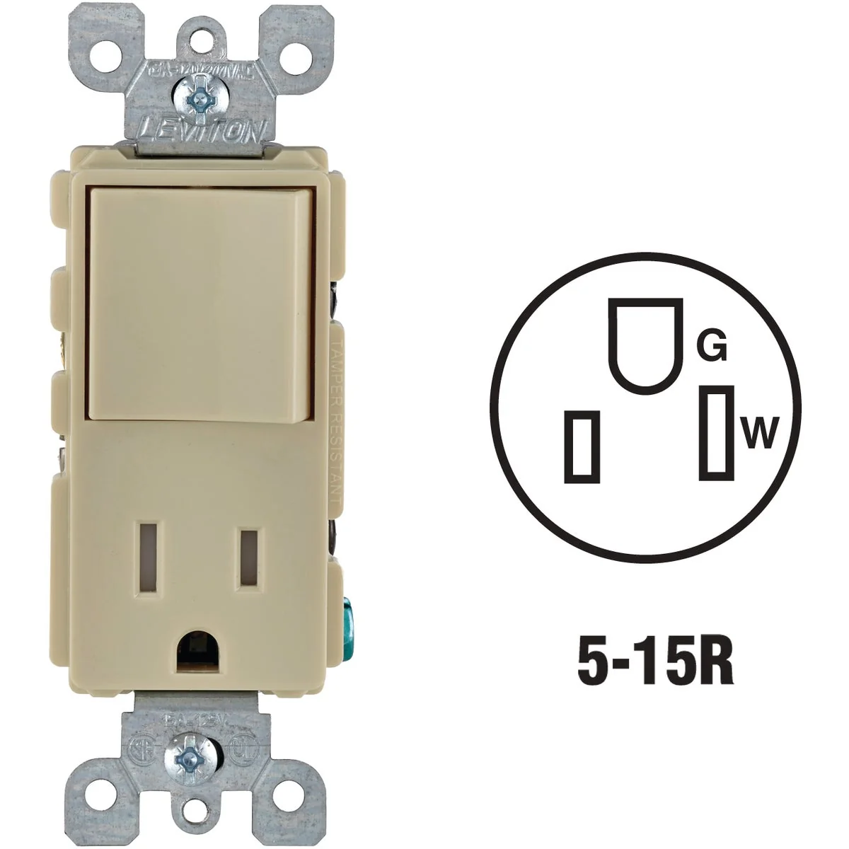 Top-Quality Leviton Decora Ivory 15A Switch Outlet Dependable