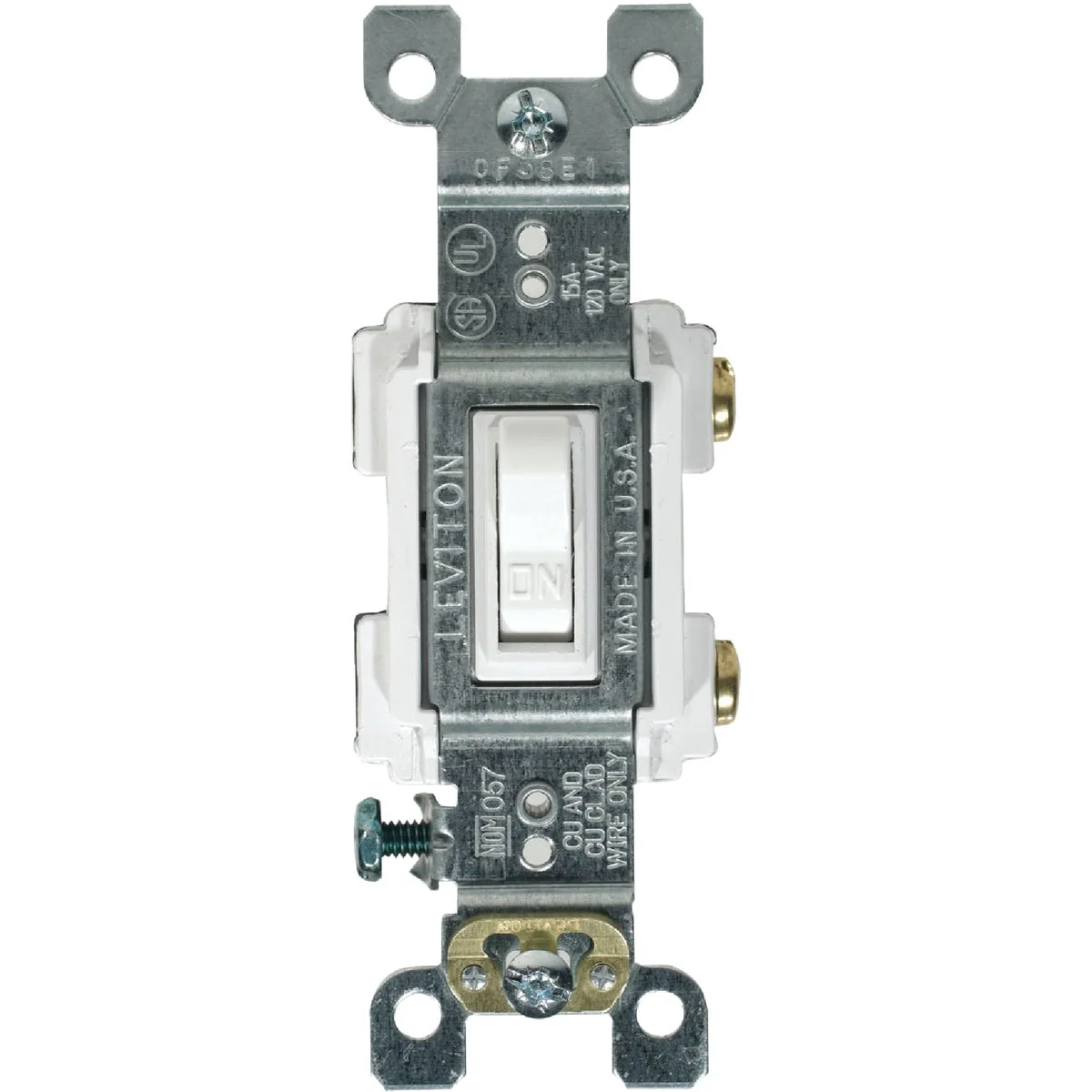 Fast Leviton Residential Grade 15 Amp Toggle Single Pole Switch White Efficient