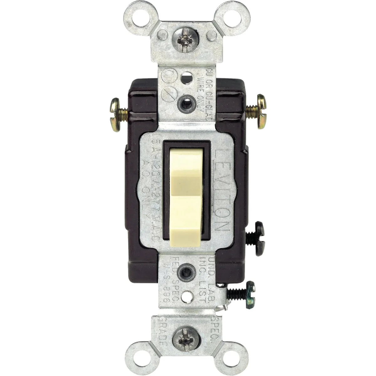 Proven Leviton Illuminated Grounded Toggle Ivory 15A 3-Way Switch Specialty
