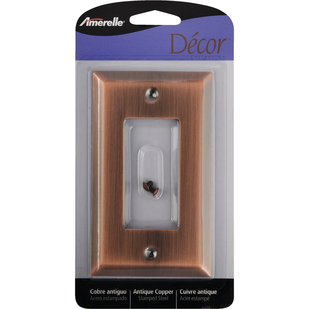 Relaxed Amerelle 1-Gang Stamped Steel Rocker Decorator Wall Plate Antique Copper Smart