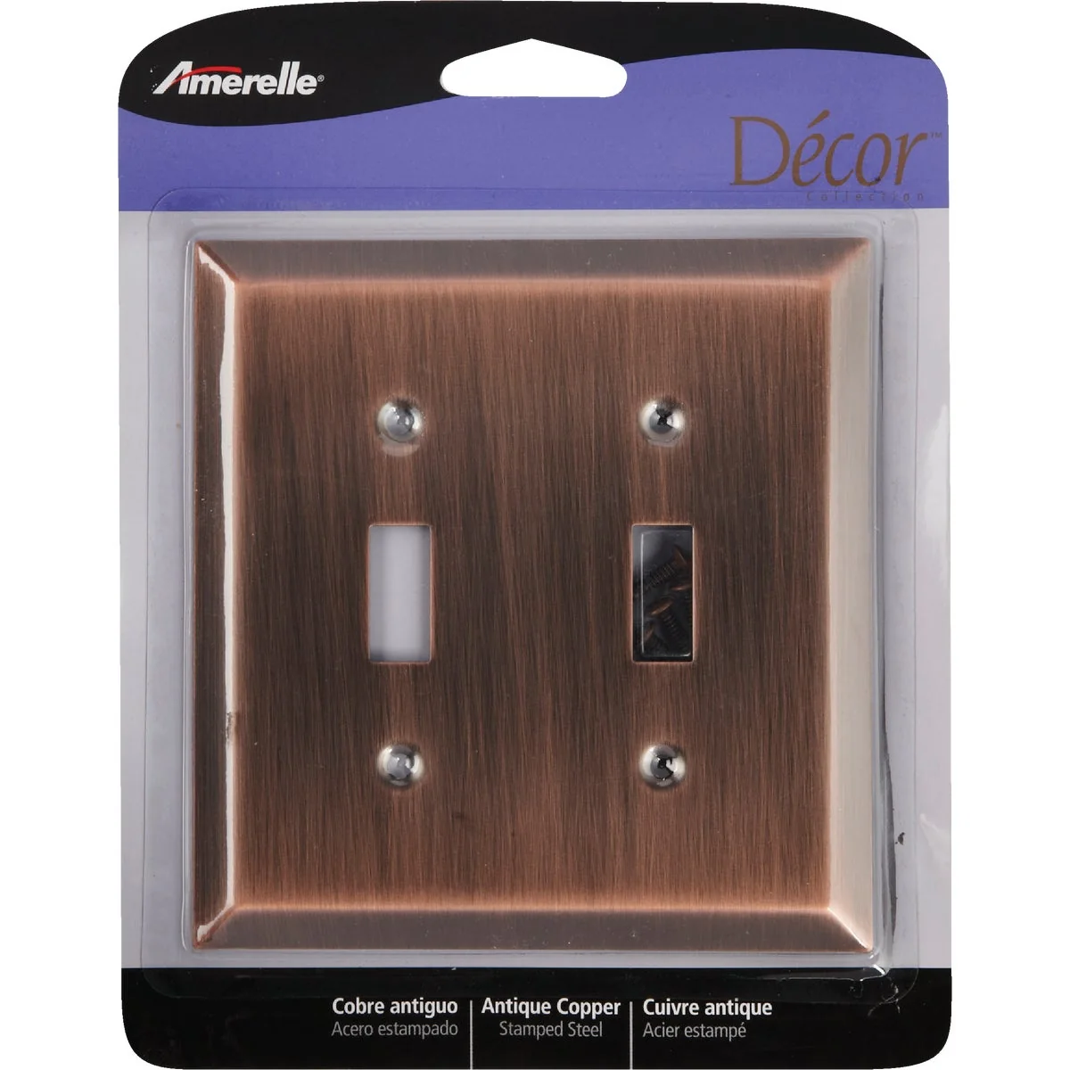 Selected Amerelle 2-Gang Stamped Steel Toggle Switch Wall Plate Antique Copper Proven