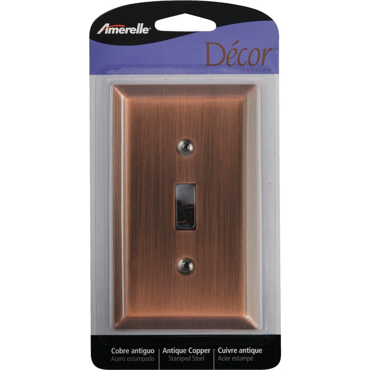 Outstanding Amerelle 1-Gang Stamped Steel Toggle Switch Wall Plate Antique Copper Refined