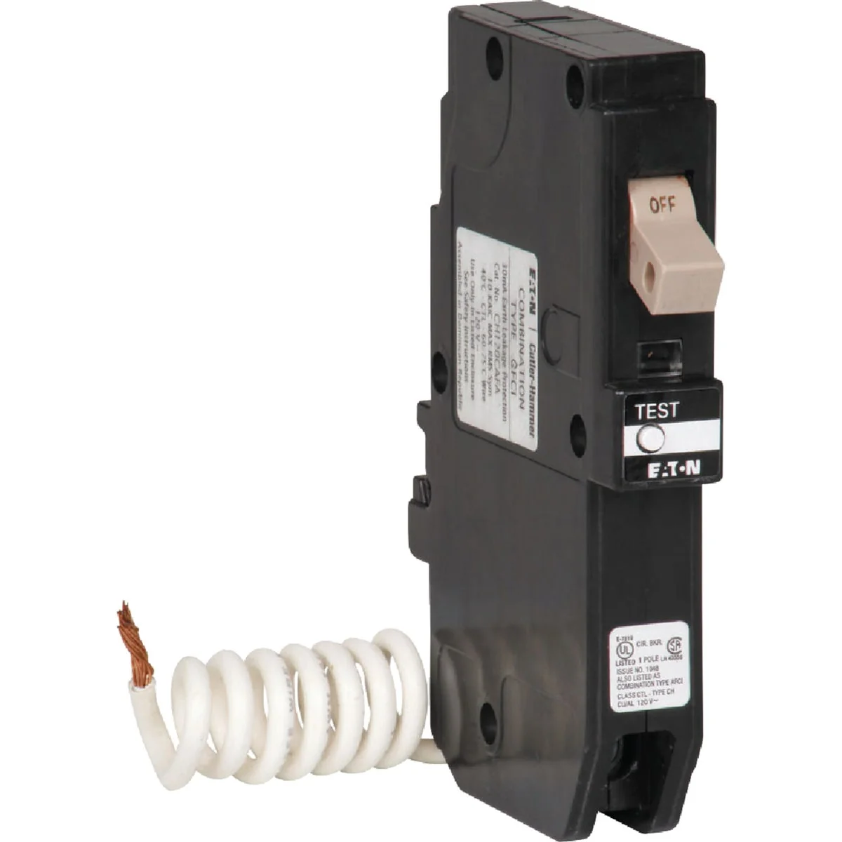 Clean Eaton CH 20A Single-Pole Self Test GFCI Breaker Powerful