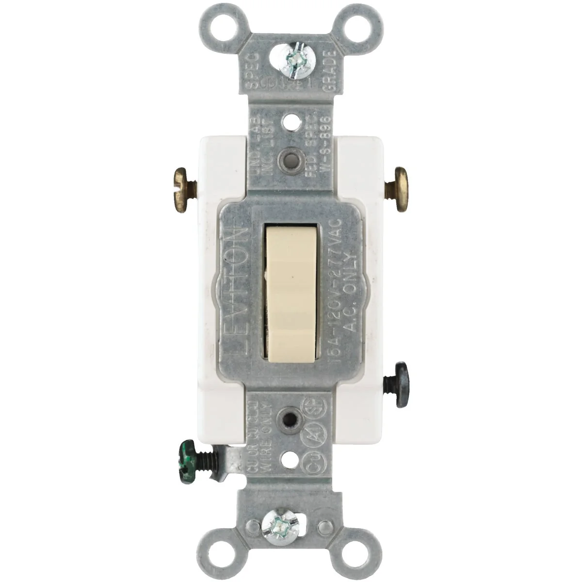 Green Leviton Toggle Ivory 15A Grounding Quiet 3-Way Switch Trusted