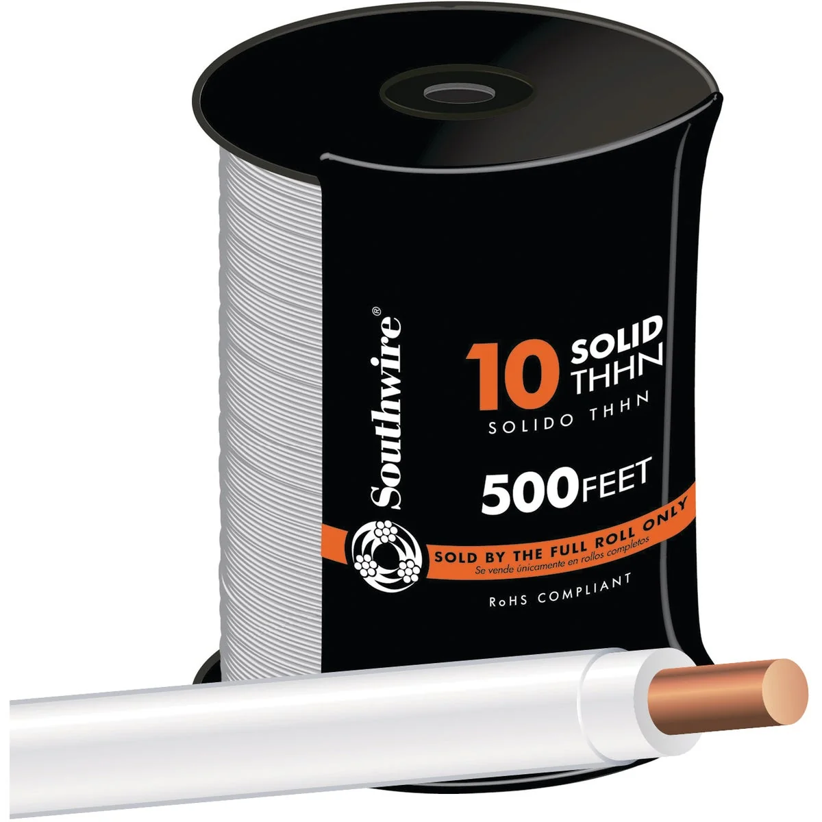 Genuine Southwire 500 Ft. 10 AWG Solid White THHN Electrical Wire Expertly Made