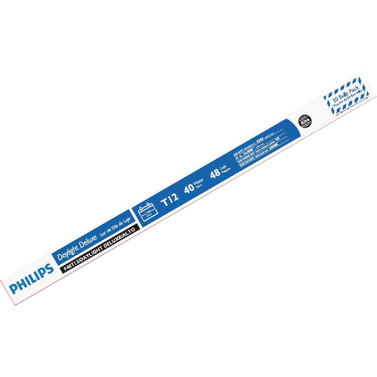 Classic Philips ALTO 40W 48 In. Daylight Deluxe T12 Medium Bi-Pin Fluorescent Tube Light Bulb 10-Pack Premium