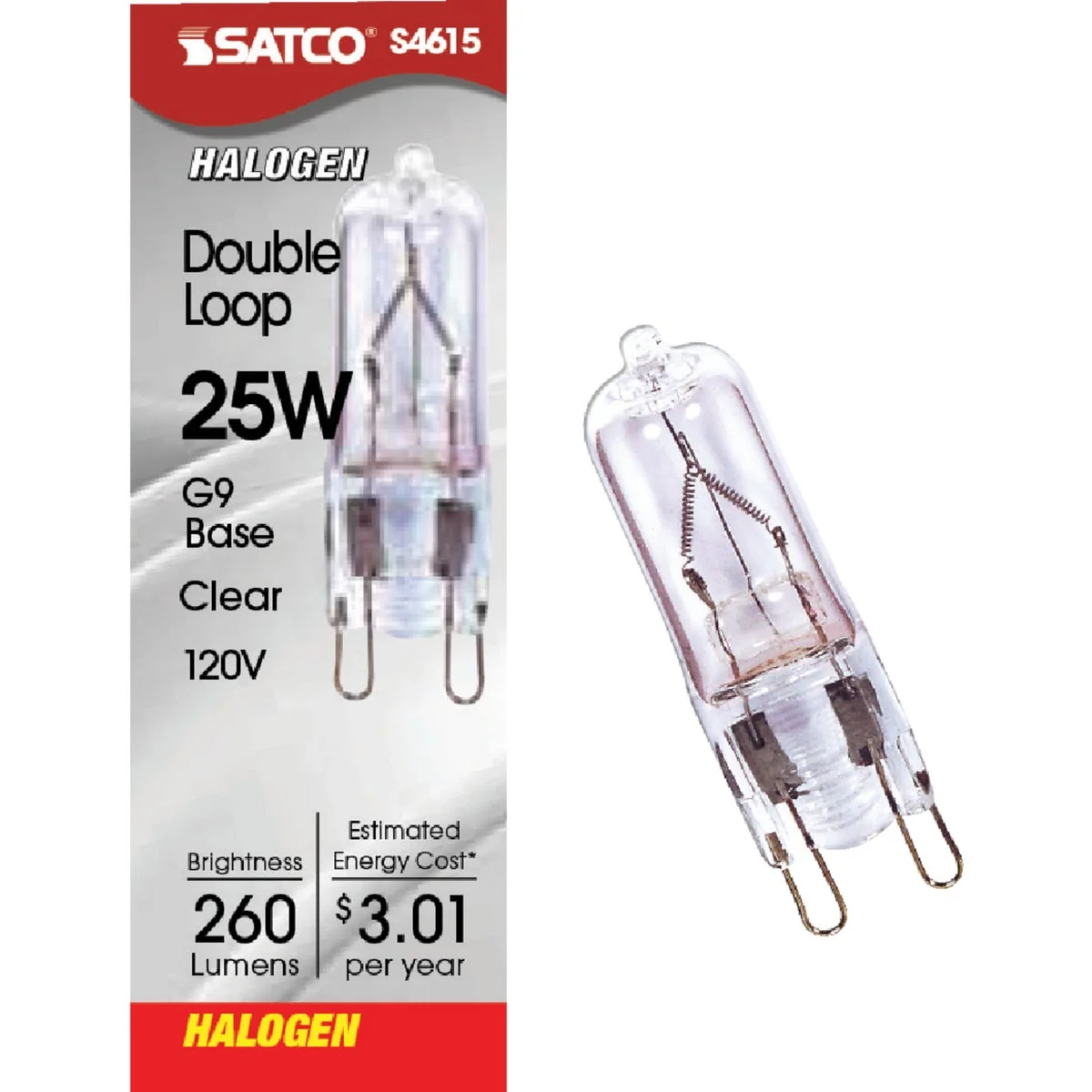 Fine Satco 25W 120V Clear Double Loop Base T4 Halogen Special Purpose Light Bulb Next-Generation