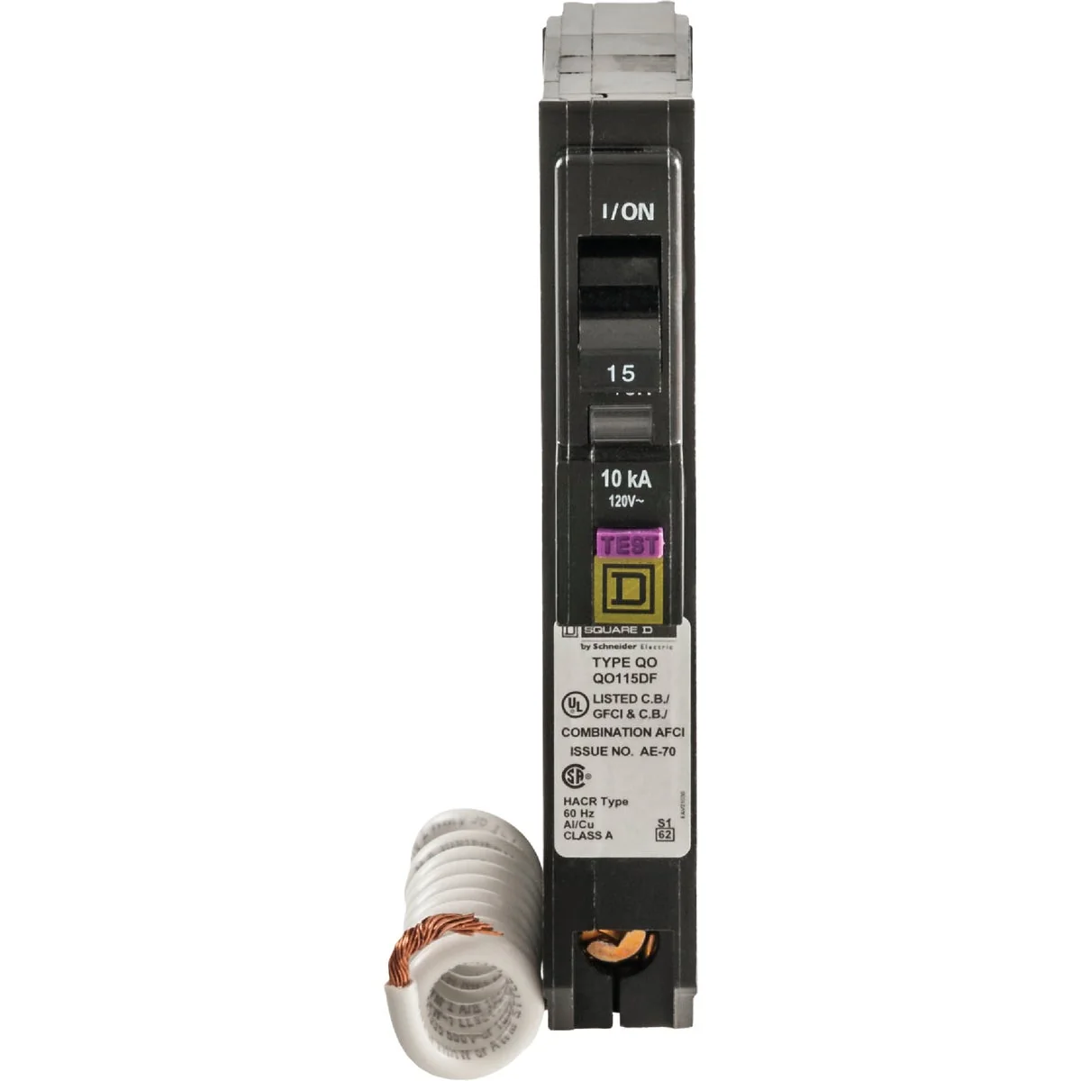 Modern Square D QO 15A Single-Pole CAFCI Dual Function Circuit Breaker Trendy