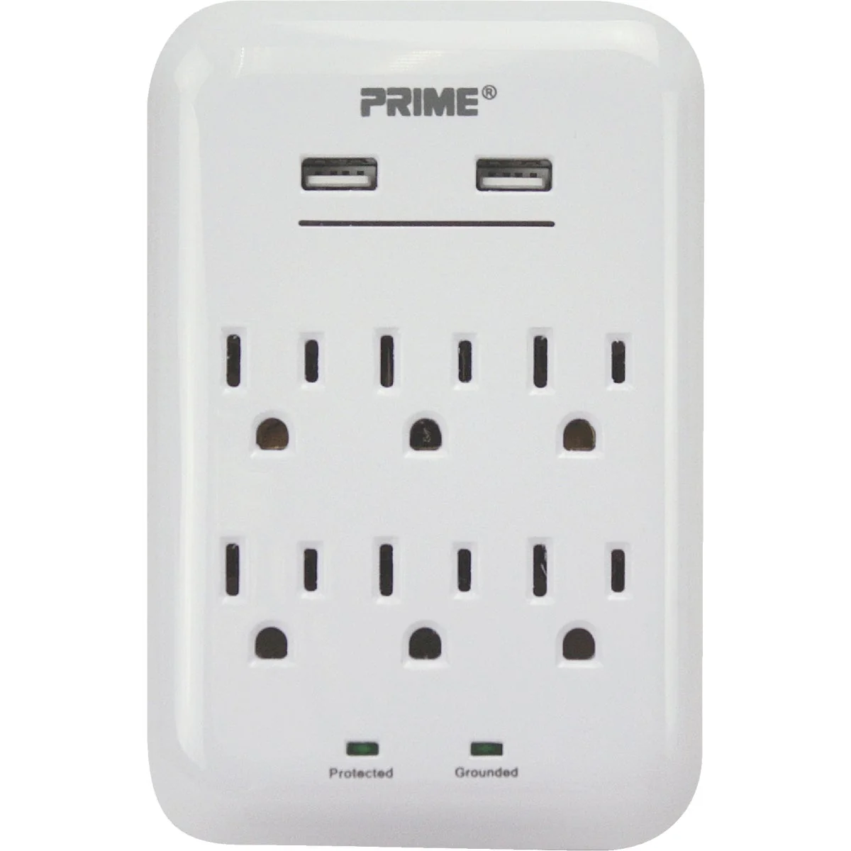 Consistent Prime Wire Cable 6 Power 2 USB White Wall Charger Relaxed
