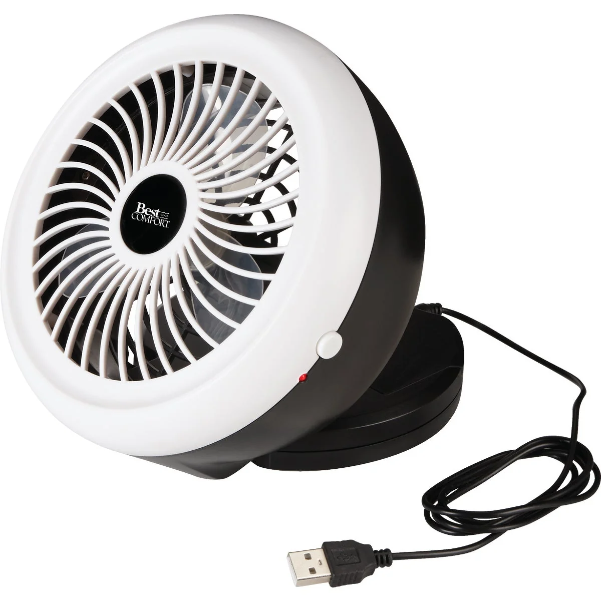 Healthy Comfort 6 In. 2-Speed Black White Battery Operated Portable Fan Innovative
