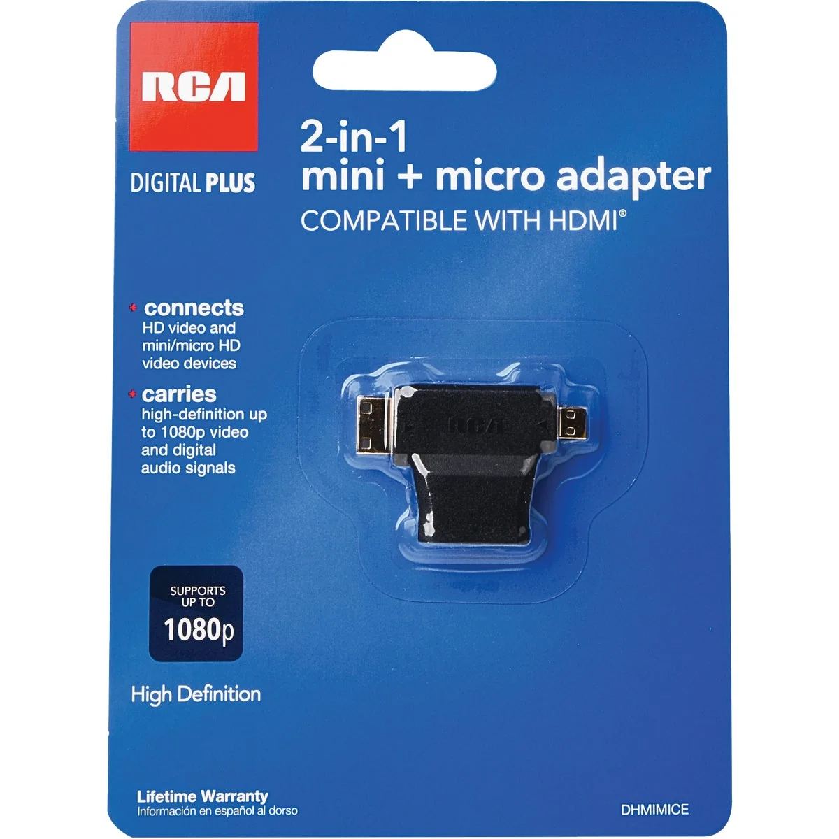 Unique RCA 2-In-1 HDMI Female to HDMI Mini Micro HDMI Adapter Top-Quality