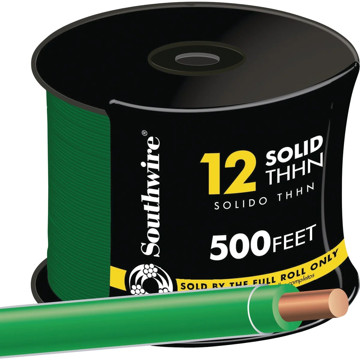 Top-Quality Southwire 500 Ft. 12 AWG Solid Green THHN Electrical Wire Easy-to-Use
