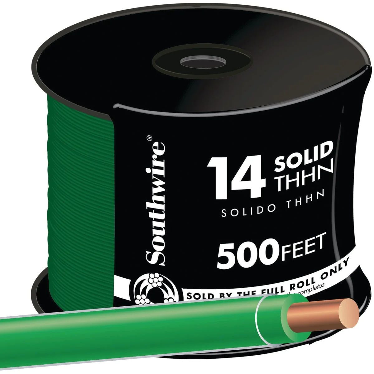 Smooth Southwire 500 Ft. 14 AWG Solid Green THHN Electrical Wire Advanced