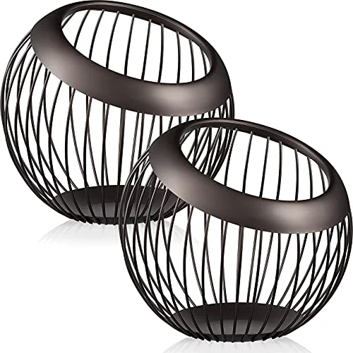 Professional 2 Pieces Coffee Pods Holder K Pods Holder Large Capacity Coffee Pod Baskets Stainless Steel Cup Organizer Sturdy for Espresso Capsule Pot Storage Metal Wire Fruit Bowl Snack Storage 2 Count High-End
