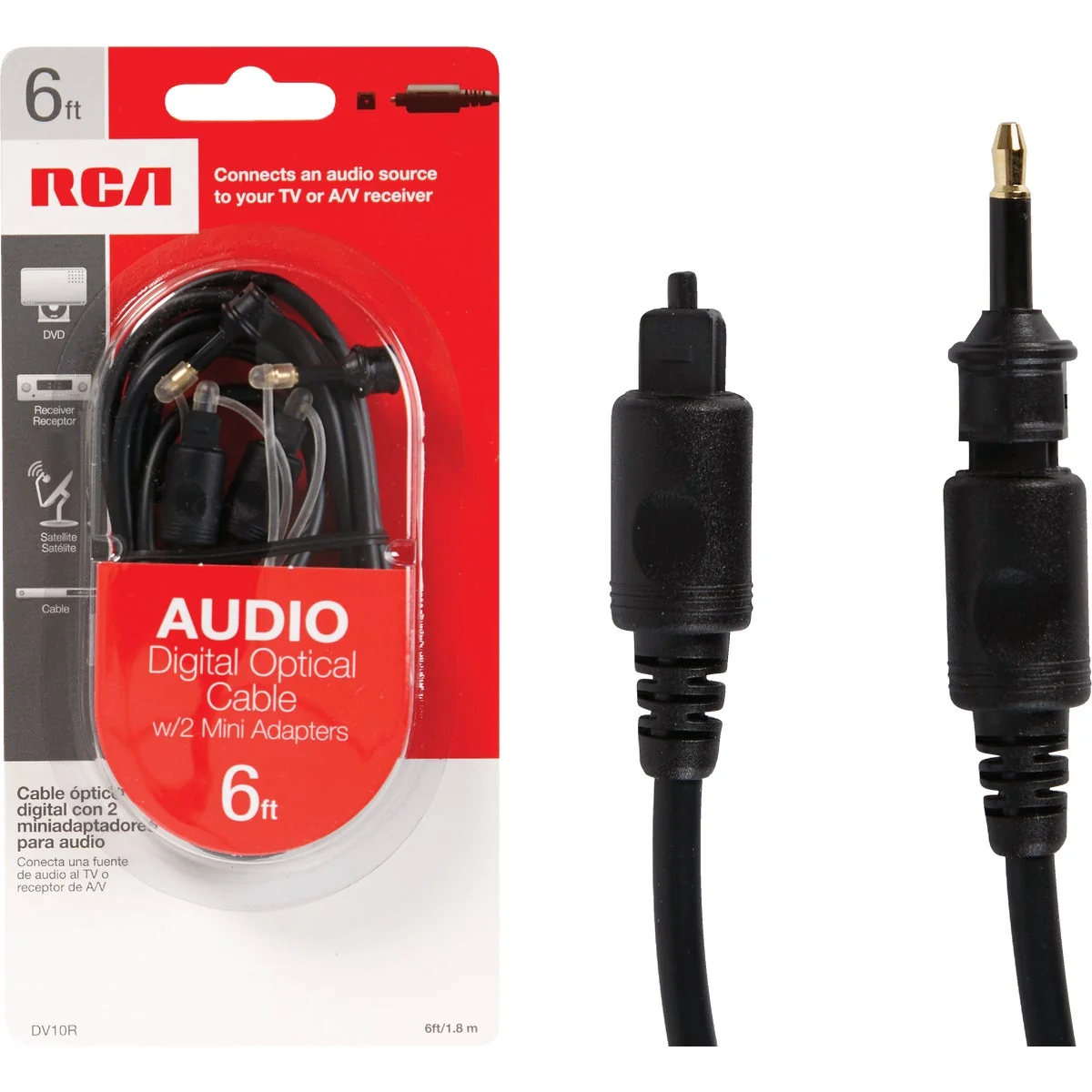 Fine RCA 6 Ft. Black Audio Digital Optical Cable Practical