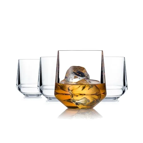 Premium Material Unbreakable Stemless Wine Glasses 4 Count Modern
