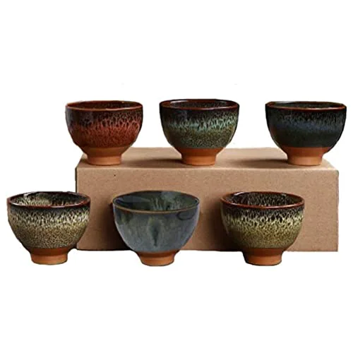 Smooth 6PCS Handmade Ceramic Tea Sake Cups 6 Count Dependable