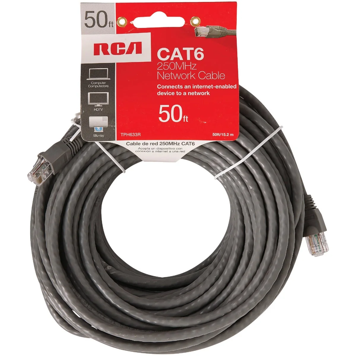 Dependable RCA 50 Ft. CAT-6 Gray Network Cable Fine