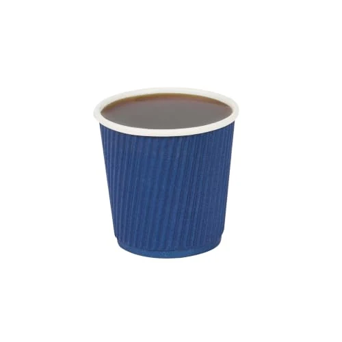Original Ripple Wall Coffee Cups 500 Count 4 Ounce Insulated Midnight Blue Paper Cups Healthy