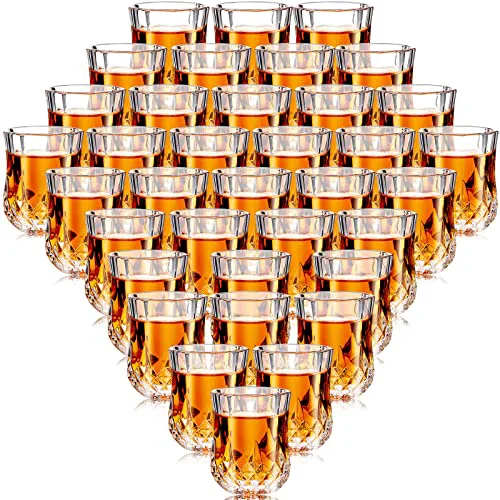 Solid 36 Pcs 1.7 oz Mini Shot Glasses Set Whiskey Tasting Glasses Heavy Duty Base Clear Shot Cup Cute Cordial Mini Wine Cups for Bourbon Certified