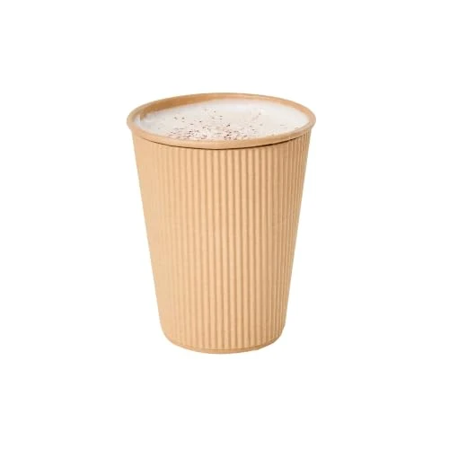 Fine Ripple Wall Coffee Cup 500 Count 12 Ounce Insulated Hot Beverage Cup Disposable Non Lightweight