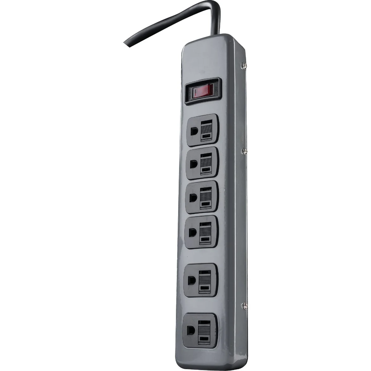 Unique Woods 6-Outlet Gray Power Strip with 5 Ft. Cord Convenient