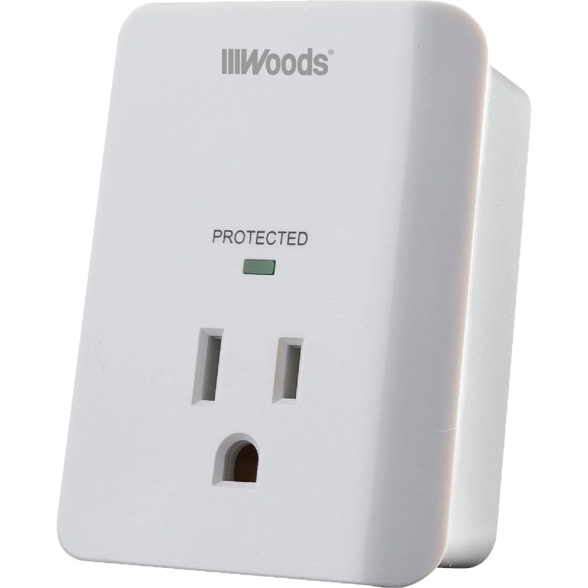 Green Woods 1-Outlet 15A White Surge Tap Appliance Alarm Stylish