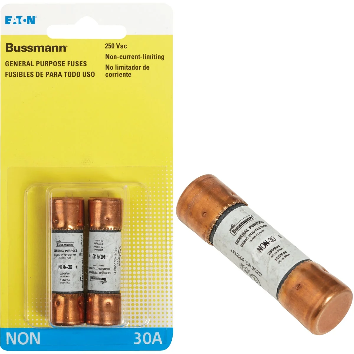 Pure Bussmann 30A NON Cartridge General Purpose Cartridge Fuse 2-Pack Top-Quality