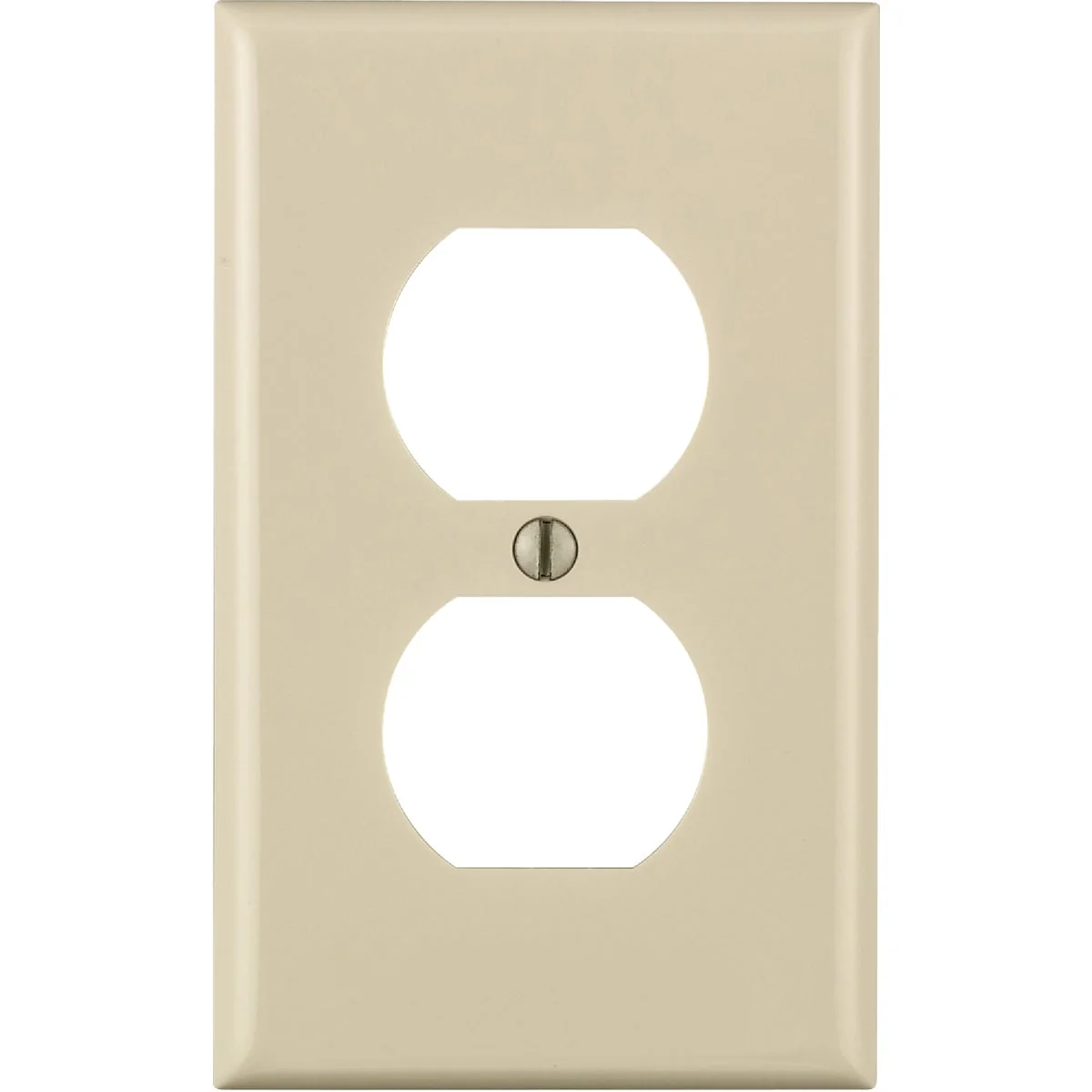 World-Class Leviton Commercial Grade 1-Gang Thermoplastic Outlet Wall Plate Light Almond Consistent