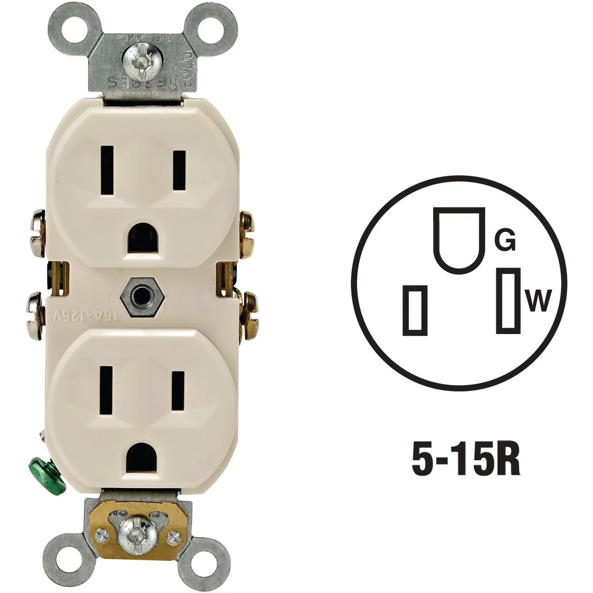 User-Friendly Leviton 15A Light Almond Commercial Grade 5-15R Duplex Outlet Innovative