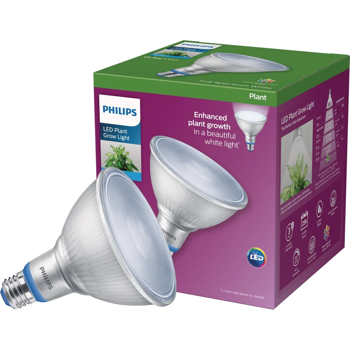 Convenient Philips 120W Equivalent Daylight PAR38 Medium LED Plant Floodlight Light Bulb Enhanced