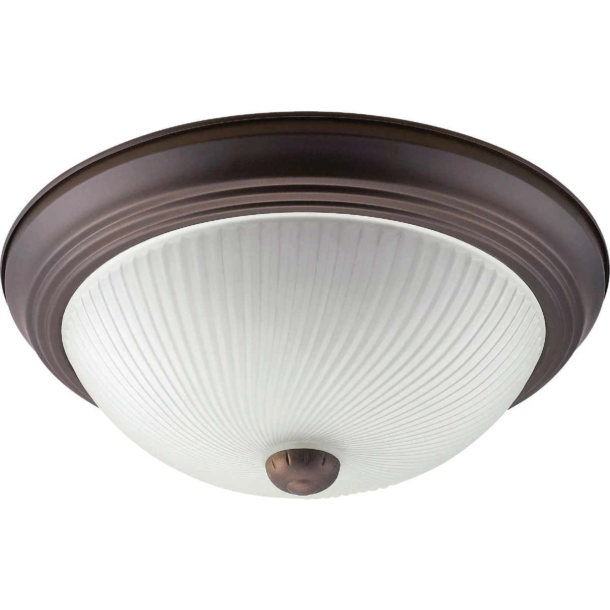 Relaxed Home Impressions 13 In. Oil Rubbed Bronze Incandescent Flush Mount Ceiling Light Fixture with Frosted Swirl Glass Unique