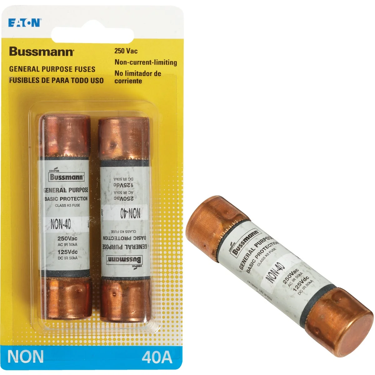 Minimalist Bussmann 40A NON Cartridge General Purpose Cartridge Fuse 2-Pack Selected