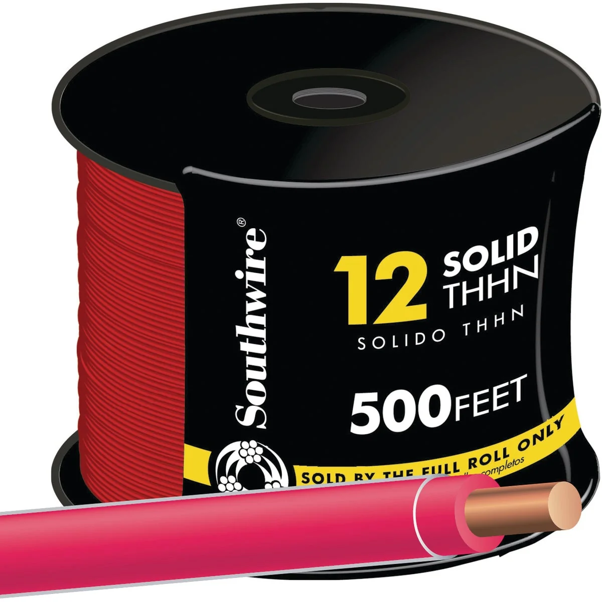 Secure Southwire 500 Ft. 12 AWG Solid Red THHN Electrical Wire Refined