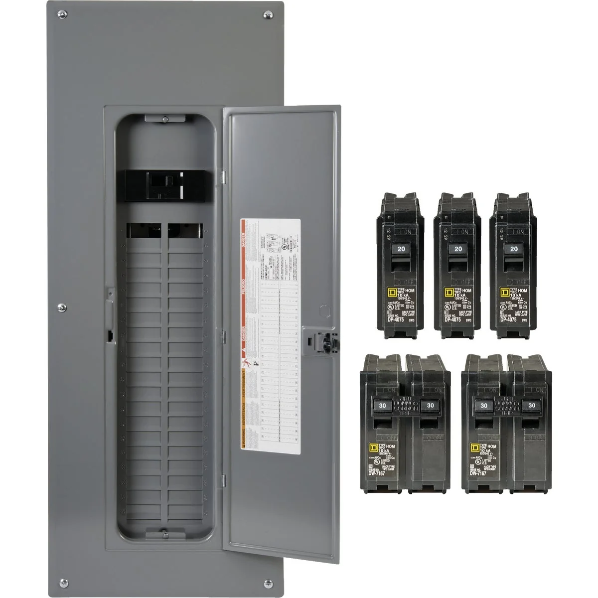 Lightweight Square D Homeline 200A 40-Space 80-Circuit Indoor Value Pack Plug-On Neutral Load Center High-Grade