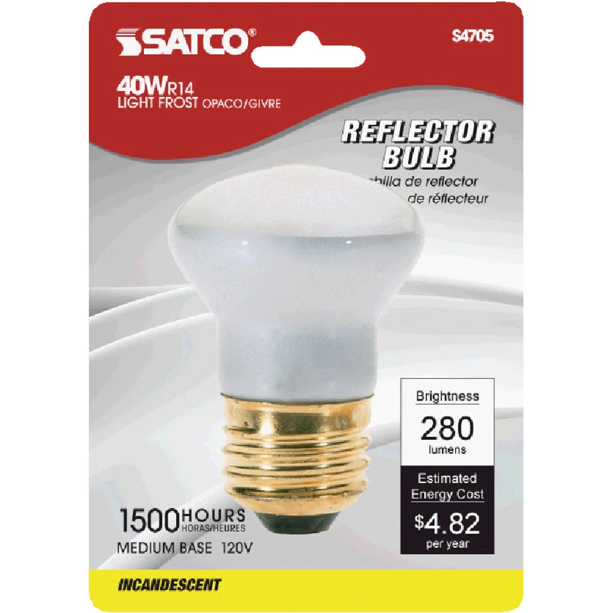 Exclusive Satco 40W Spot Glass Medium Base R14 Reflector Incandescent Floodlight Light Bulb Luxury